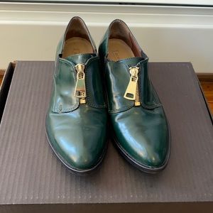 Deep Green BCBG Zipper Loafers